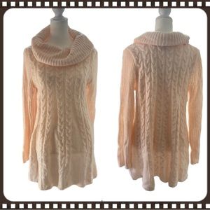 NorthStyle Pale Pink Acrylic Cowl Neck Sweater-M